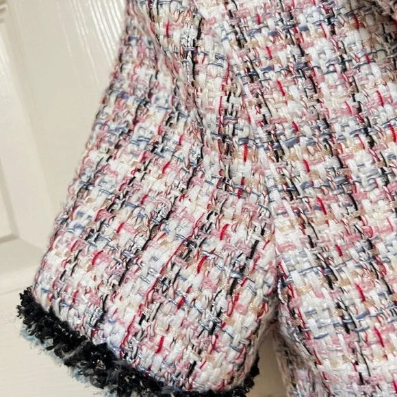 women Sz medium Enchanted Tweed mini Shirtdress quite luxury‎ old money pockets - Picture 8 of 16